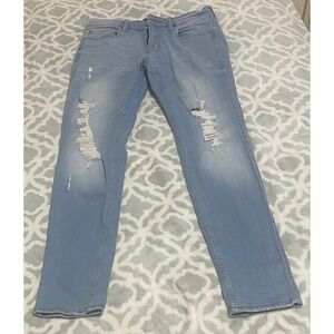 Hollister California Advanced Stretch Skinny Jeans Men Distressed Light Wash‎